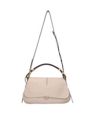 INTER-CHAUSSURES 【LORISTELLA】レザーフラップハンドバッグ ベージュ