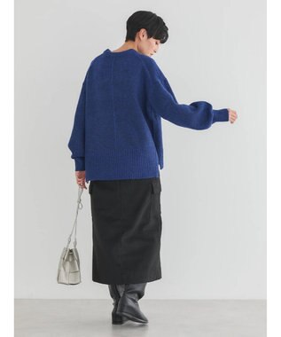 AMERICAN HOLIC サイドスリット袖ボリュームニットプルオーバー Blue