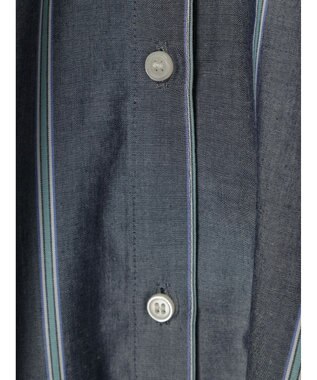 AMERICAN HOLIC 接触冷感フレンチスリーブ切り替えフレアブラウス Stripe Navy