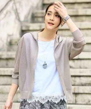 自由区 L 【SHIHOさん着用】ライトメッシュジップ パーカー