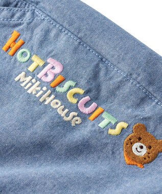 MIKI HOUSE HOT BISCUITS 【80-120cm】 パステルロゴ 6分丈パンツ ブルー