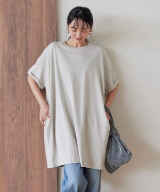 AMERICAN HOLIC 袖ロールアップカットチュニック Light Gray