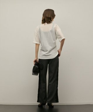 GRACE CONTINENTAL サイドレースパンツ チャコール