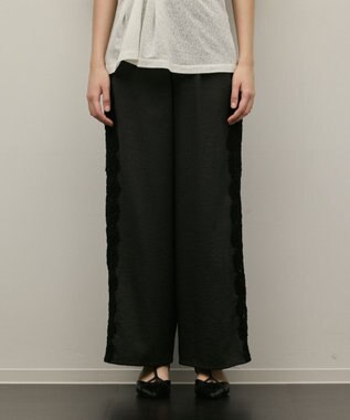 GRACE CONTINENTAL サイドレースパンツ チャコール