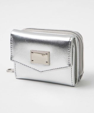 WEGO メタリックプレートウォレット シルバー