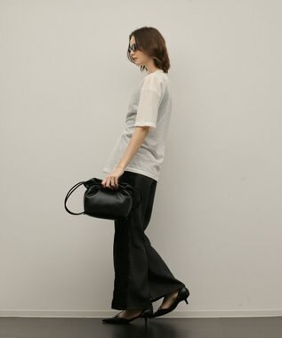 GRACE CONTINENTAL サイドレースパンツ チャコール