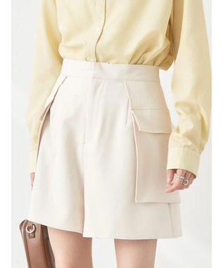 earth music&ecology デザインポケットショートパンツ Light Beige