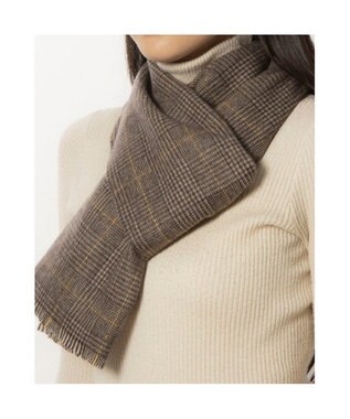 UNBILLION カシュネ cache nez / カシミヤグレンチェック切房マフラー ベージュ