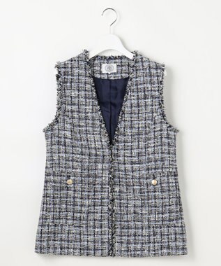 J.PRESS LADIES ファニーツイード ジレ ネイビー系