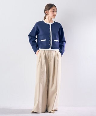 YECCA VECCA ハイウエストベルトデザインタックワイドパンツ Beige