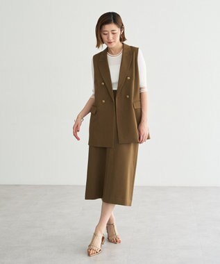 YECCA VECCA ドライタッチ金釦テーラードジレ Brown