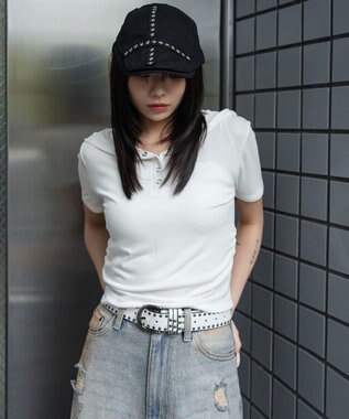 WEGO ヘンリーネックフードT ホワイト