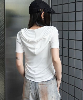 WEGO ヘンリーネックフードT ホワイト