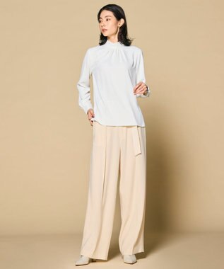 BEIGE， 【L-size】EVA / ハイネックロングスリーブブラウス White