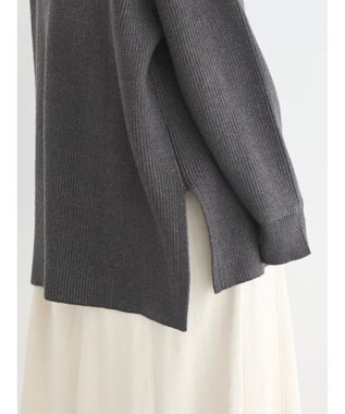 AMERICAN HOLIC バイパチハーフＺＩＰ片畦ニットプルオーバー　 Dark Gray Mixture