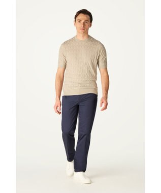DAKS John Smedley for DAKS ハウスチェックTシャツ パーチメント