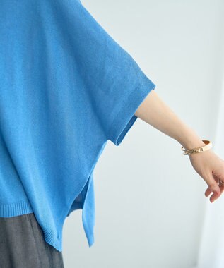 YECCA VECCA ペーパーヤーンルーズニット Blue