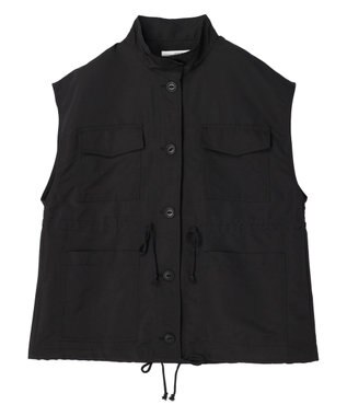 Green Parks ・ＥＬＥＮＣＡＲＥ　ＤＵＥスタンドカラーミリタリーベスト Black