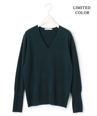 ICB 【人気のため新色追加・WEB限定カラーあり】ソフトウールハイゲージ Vネックニット パイングリーン系［WEB限定］
