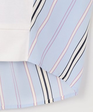 自由区 L 【WEB限定】ランダムストライプ セットアップワンピース サックスブルー系1