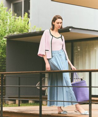 GRACE CONTINENTAL ツイーディーニットキャミ ピンク