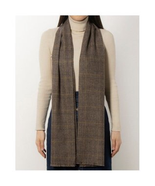 UNBILLION カシュネ cache nez / カシミヤグレンチェック切房マフラー ベージュ