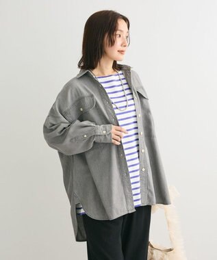 Green Parks デニムＢＩＧシャツ Gray