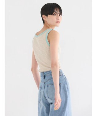 AMERICAN HOLIC 針抜きテレコボーダータンクトップ Orange