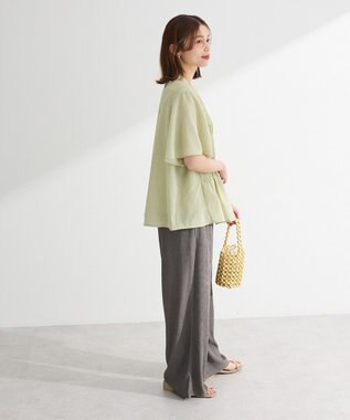 Green Parks ＳＥＴ２点マジョリカシャーリングブラウス＋タンク Light Green