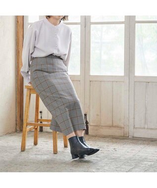 ing <ing>【WEB限定】スクエアトゥショートブーツ ブラック