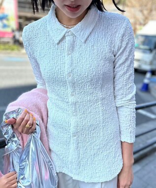 Green Parks AnriettMusee ふくれジャガードシャツ Off White