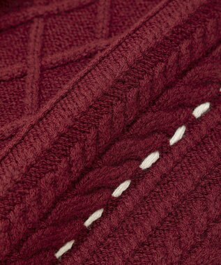 Green Parks ・ＥＬＥＮＣＡＲＥ　ＤＵＥ　ハンドステッチケーブルニッ Bordeaux