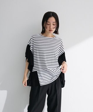 Green Parks 袖フレアドッキングカットプルオーバー Border