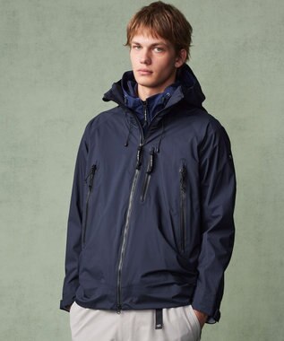 JOSEPH ABBOUD MOUNTAIN 【軽量/撥水/防風/透湿/ライナードッキング対応】ウルトラフライナイロン マウンテンシェルパーカー ネイビー系