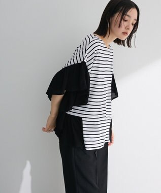 Green Parks 袖フレアドッキングカットプルオーバー Border