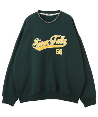 WEGO 【２点SET】アクセ付きグラフィックプルオーバー ダークグリーン