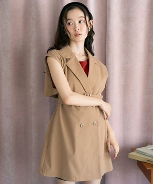 earth music&ecology ショートジレンチ Beige