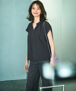 23区 S 【滝沢眞規子さん着用/VERY掲載/洗える】23区DENIM ストレッチ ワイドパンツ グレー系