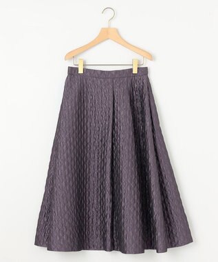 組曲 ジオメトリックフラワージャガード フレアスカート ローズパープル系