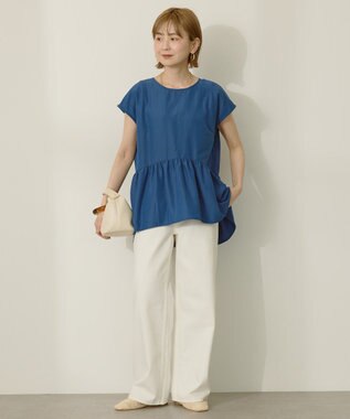 AMERICAN HOLIC ペプラムノースリーブブラウス【WEB限定カラー有り】 Navy