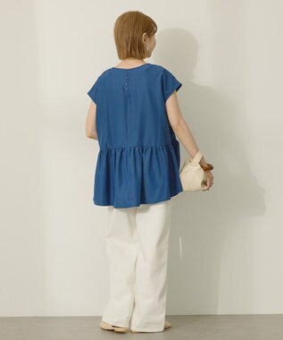 AMERICAN HOLIC ペプラムノースリーブブラウス【WEB限定カラー有り】 Navy