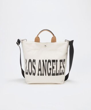 TOPKAPI 【Breath TOPKAPI】シティ プリント キャンバス スクエアトートバッグ / ショルダー付き オフ