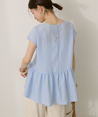 AMERICAN HOLIC ペプラムノースリーブブラウス【WEB限定カラー有り】 Sax