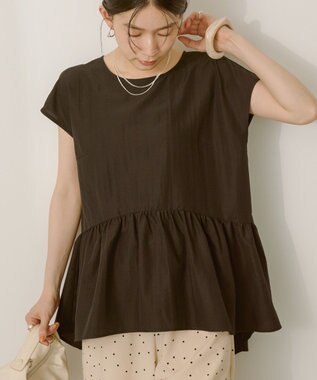 AMERICAN HOLIC ペプラムノースリーブブラウス【WEB限定カラー有り】 Black