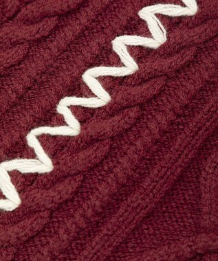 Green Parks ・ＥＬＥＮＣＡＲＥ　ＤＵＥ　ハンドステッチケーブルニッ Bordeaux