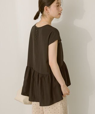 AMERICAN HOLIC ペプラムノースリーブブラウス【WEB限定カラー有り】 Black