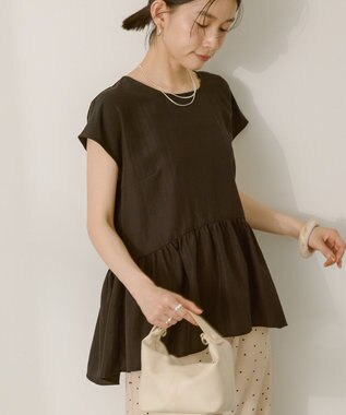 AMERICAN HOLIC ペプラムノースリーブブラウス【WEB限定カラー有り】 Black