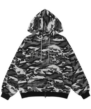 WEGO 【ユニセックス着用ITEM/MLサイズ展開】カモフラグラフィックZIPパーカー 柄2