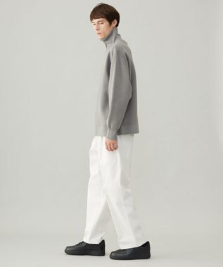 UNFILO MENS 【男女兼用/新色追加】スウェットライク ジップ タートルネックニット [24年秋冬商品] ライトグレー