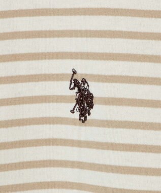 WEGO USPOLOだぼそでカラーロンT ベージュボーダー